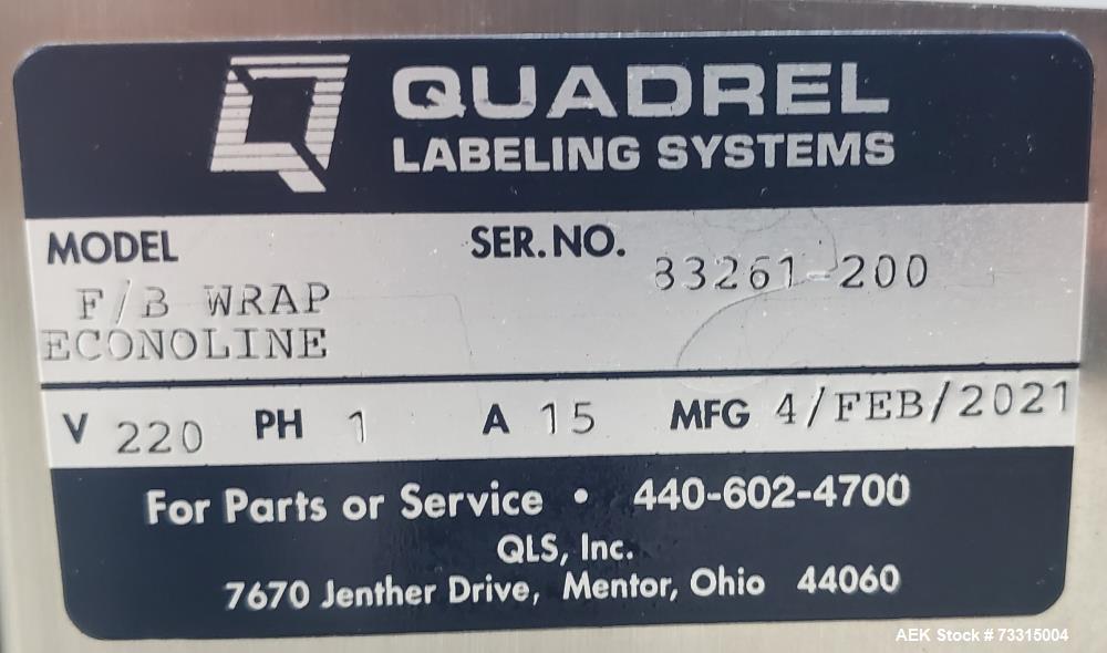 Used Quadrel Econoline Q110 Front and Back Labeler – 150 CPM